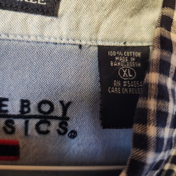 Men's XL Bugle Boy Classics Blue Check Short Sleeve Button Down Shirt - Picture 9 of 10